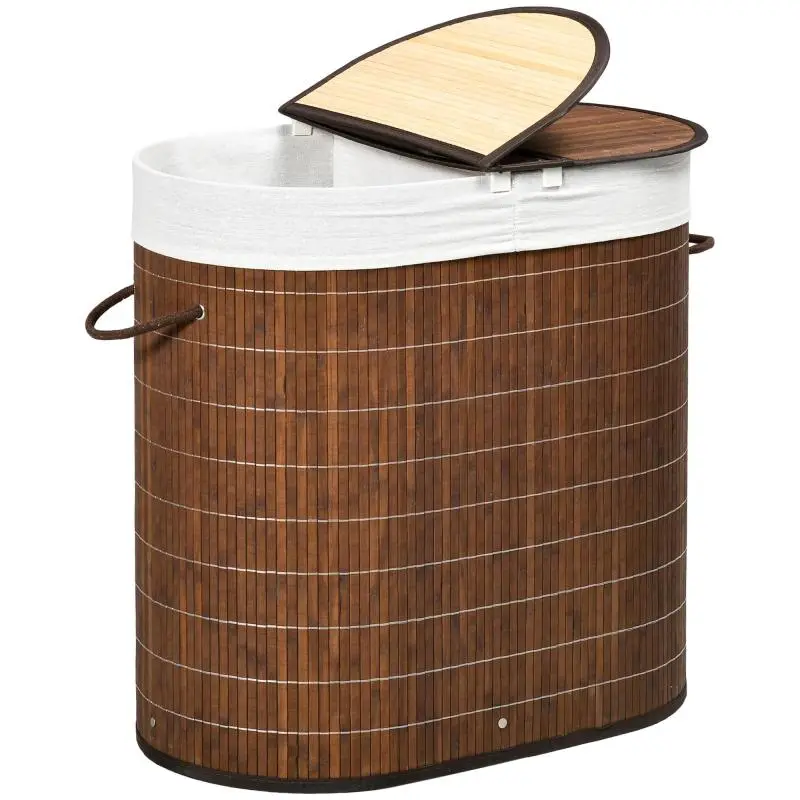 Laundry Basket with 100 L Capacity, Brown