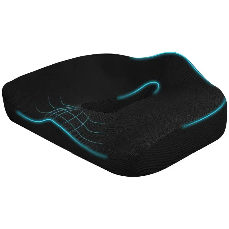 Ergonomic Seat Cushion, 44 x 39 x 13 cm, Black