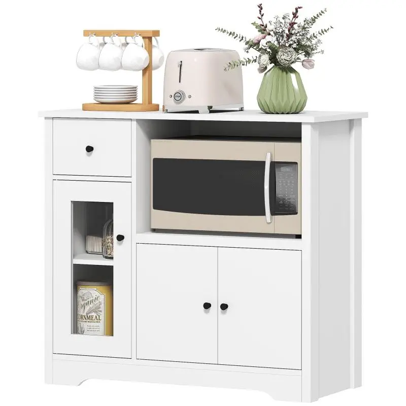 Kitchen Sideboard with 2 Cupboards and Drawer, 80 cm