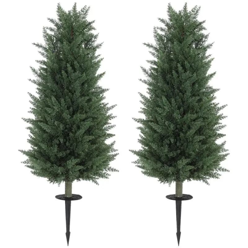 Set of 2 Artificial Cypress Trees, 100 cm