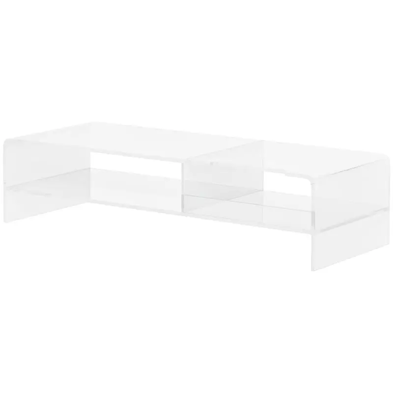 Monitor Stand with Keyboard Compartment, Transparent
