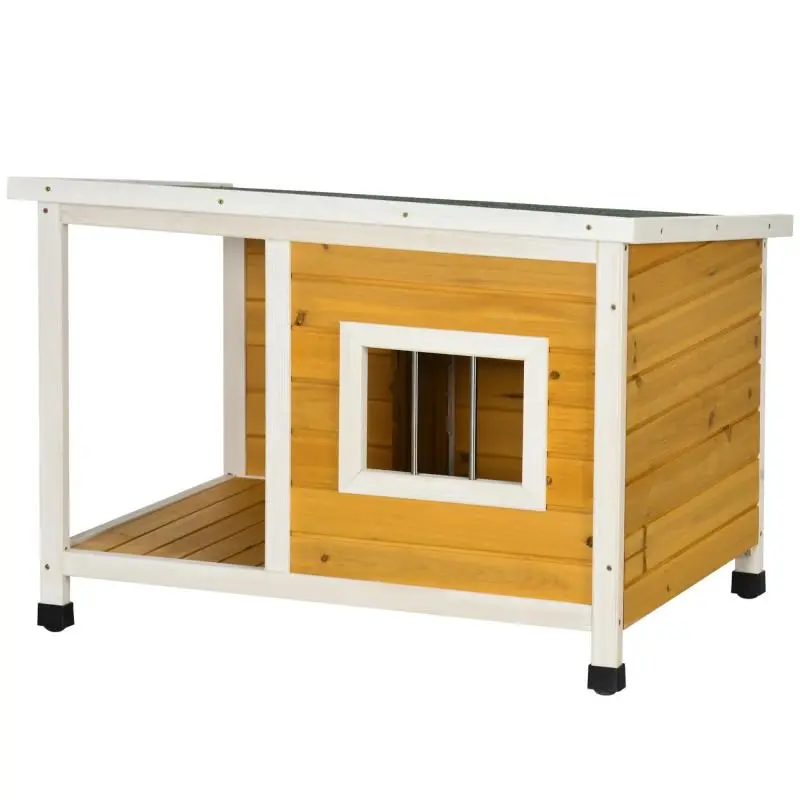 Wooden Dog Kennel with Porch, 85.5 cm