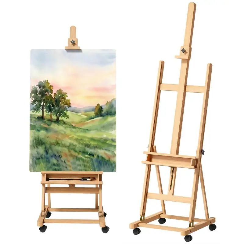 Height-Adjustable Artist's Easel on Wheels