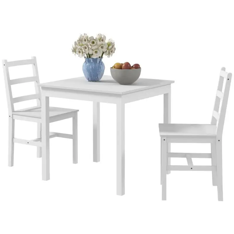 3-Piece Pine Wood Dining Set