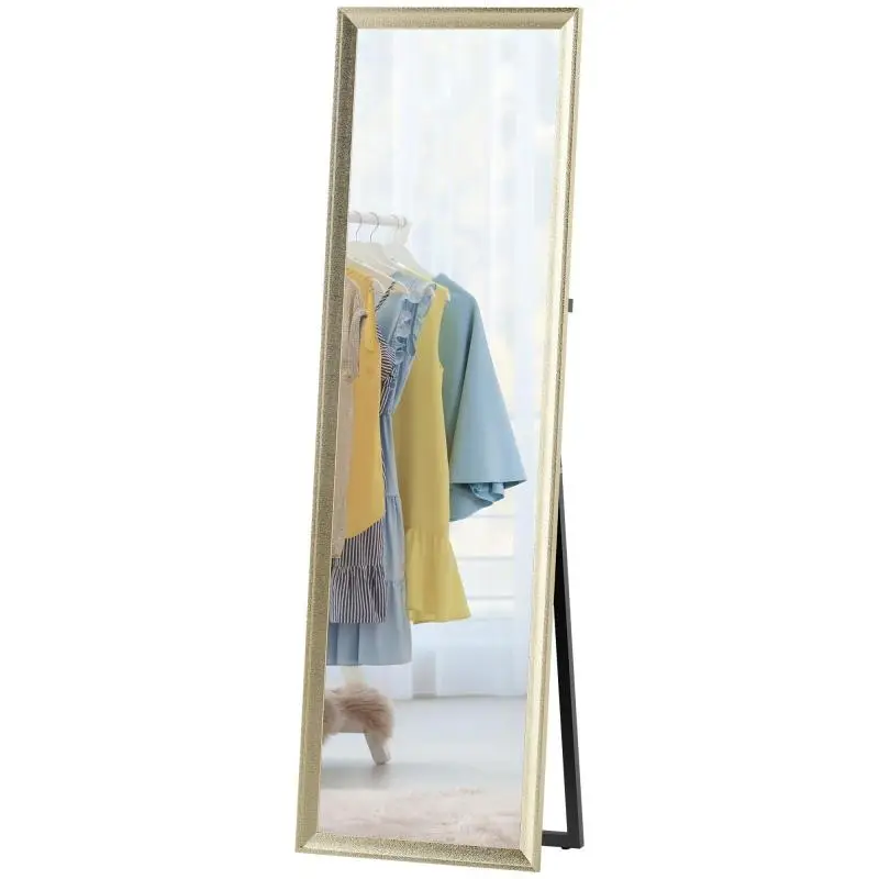 Full-Length Mirror with Stand, Gold