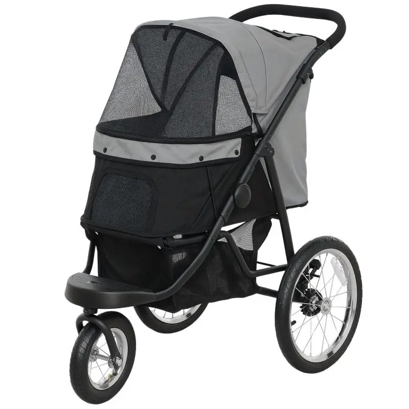 Pet Stroller with Storage Basket