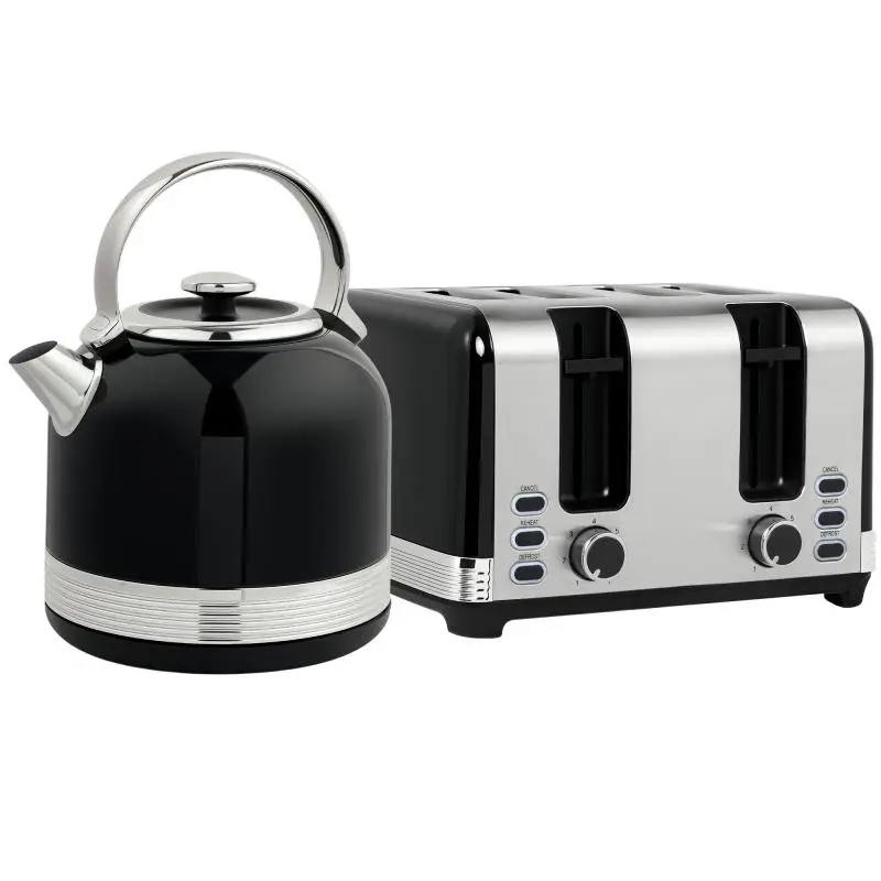1.7 L Electric Kettle and 4-Slice Toaster Set
