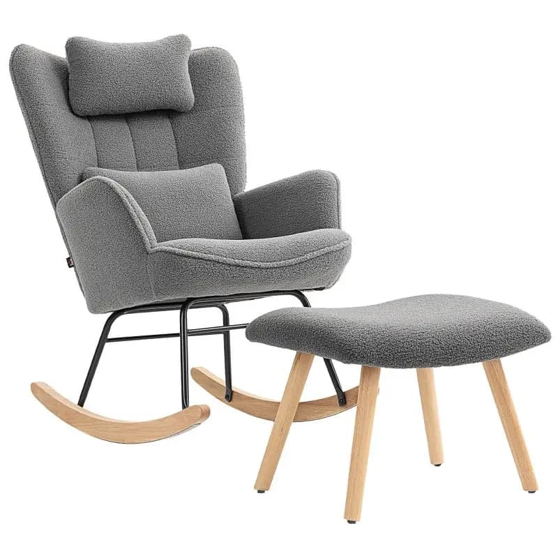 Rocking Chair with Ottoman and Cushion