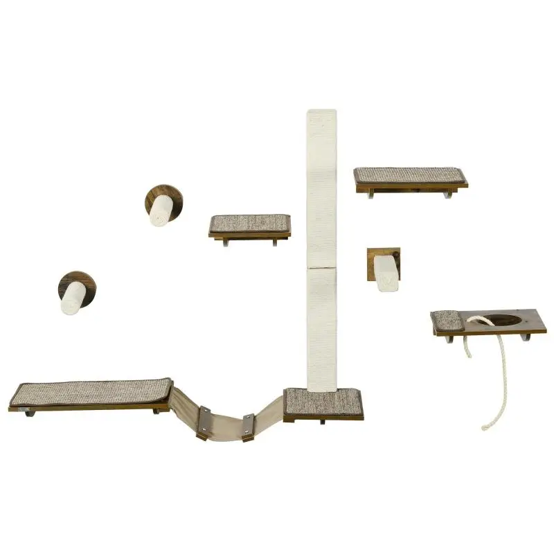 8-Piece Wall Mounted Cat Climbing Set