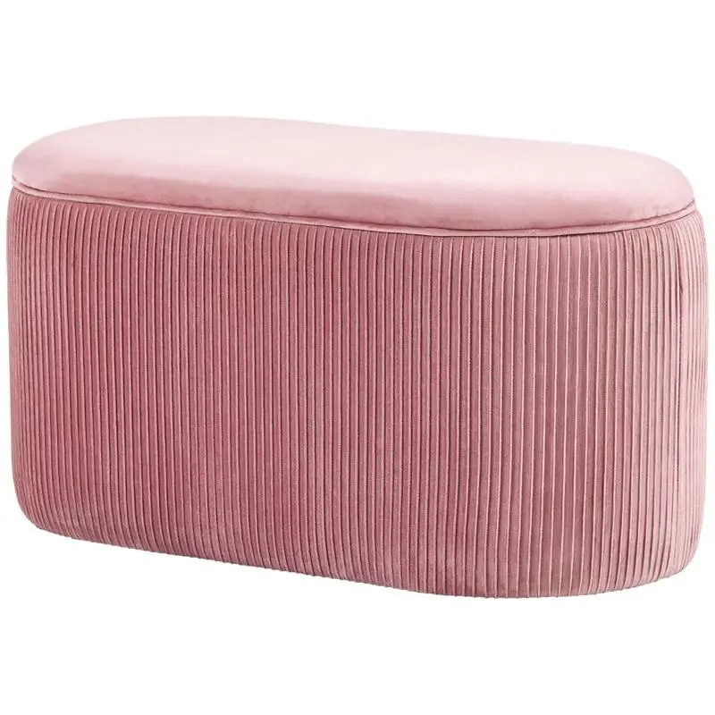 Storage Bench with Velvet-Look Finish, 81 cm
