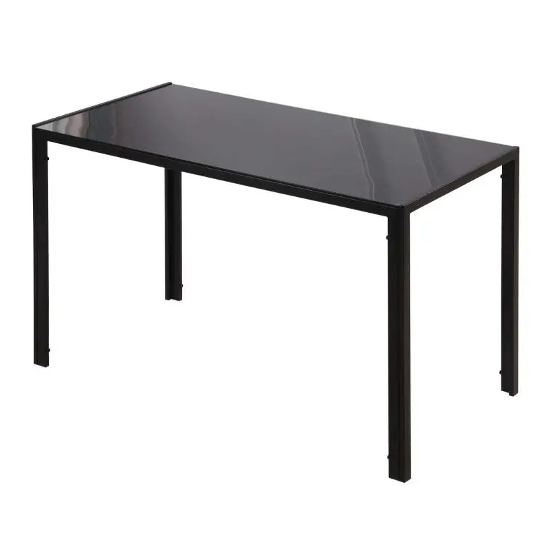 Dining Table with Tempered Glass Top, 120 cm