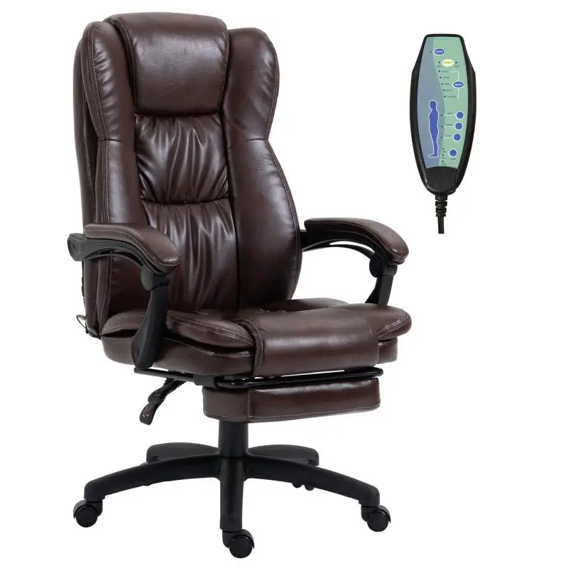 Adjustable Swivel Office Chair with Footrest and Massage Function