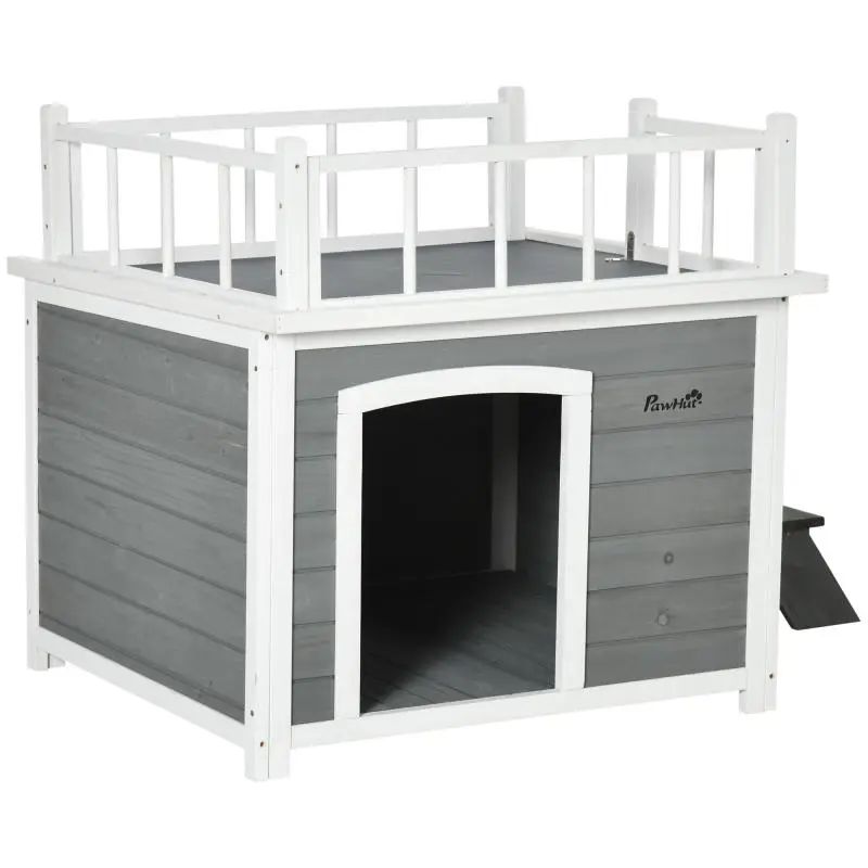 Dog House with Roof Terrace, 121 x 77 x 78 cm