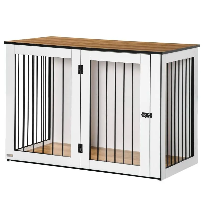 Dog Crate for Large Dogs, 106 cm, Oak and White