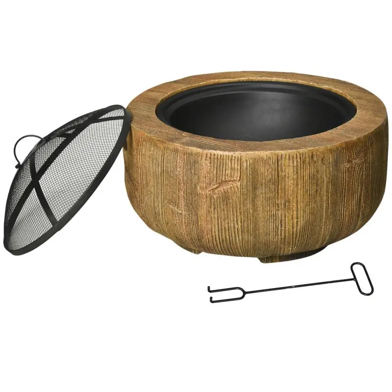 Fire Bowl in Tree Stump Design, 61.5 cm