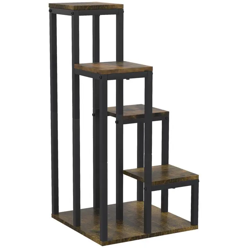 4-Tier Plant Stand, Brown