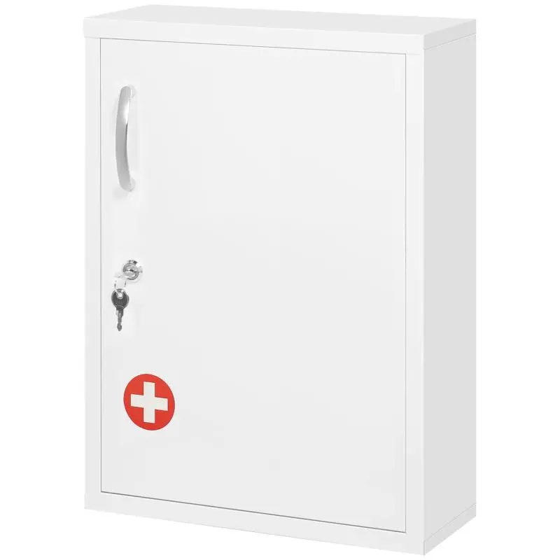 Lockable Medicine Cabinet, White