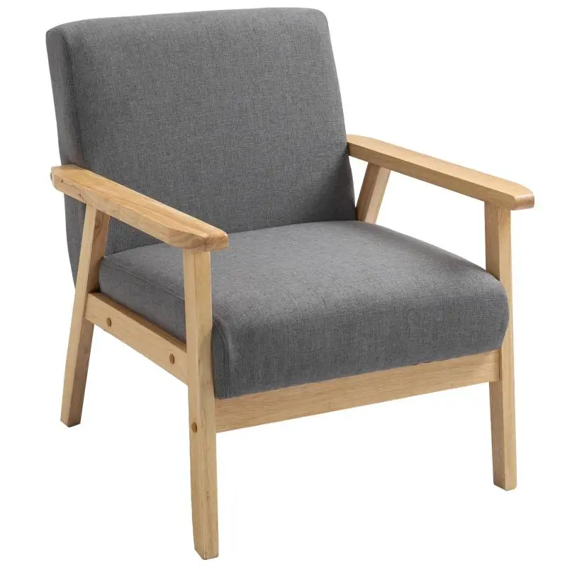 Scandi Style Armchair with Linen-Look Finish, 64 cm