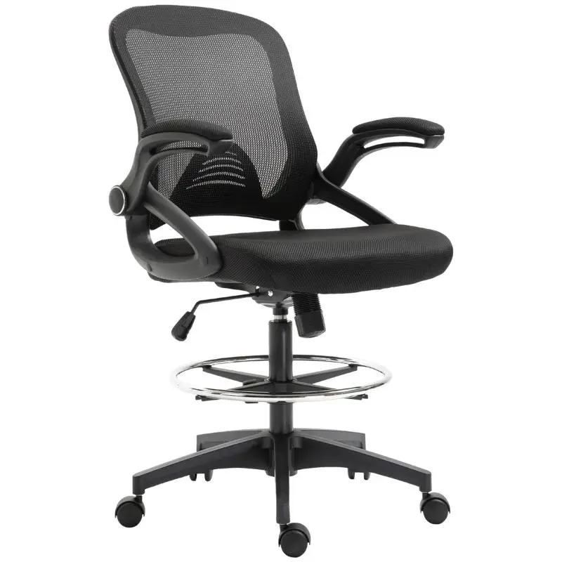 Office Chair with Footrest, Black