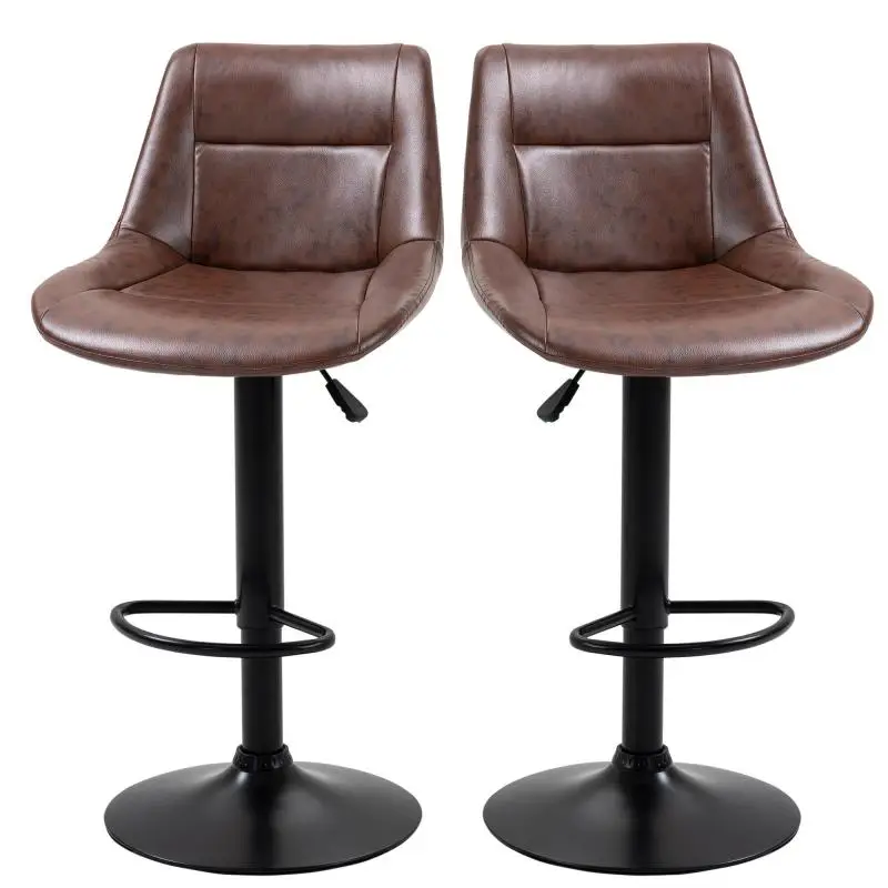Set of 2 Height-Adjustable Bar Stools