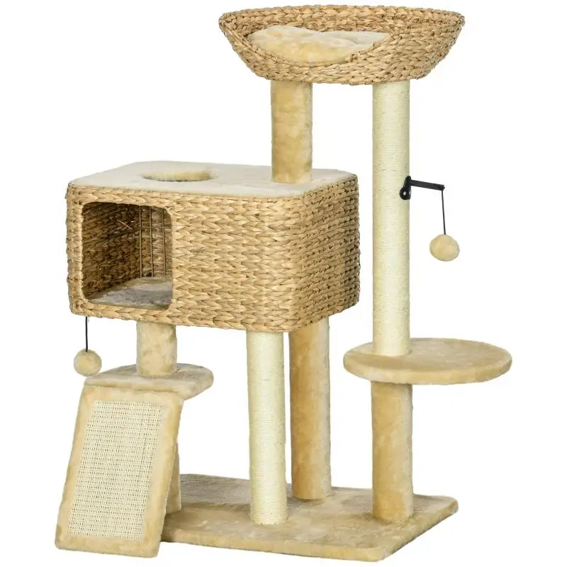 Cat Tree with Cave, Bed and Ramp, 98 cm