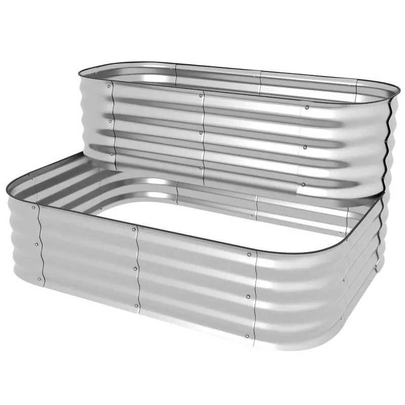 Metal Raised Garden Bed, 120 × 90 × 30 cm