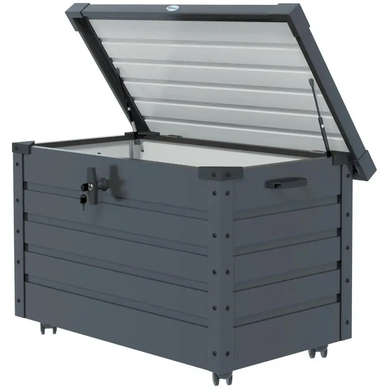 Outdoor Storage Box with Wheels, 295 L