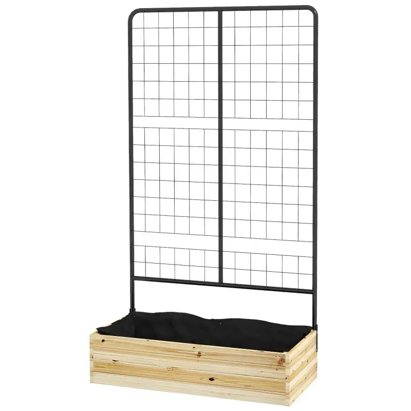 Raised Garden Bed with Trellis, 80 cm
