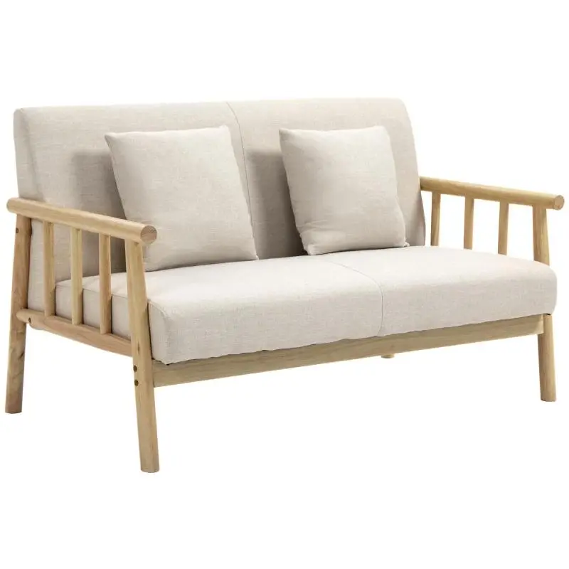 2-Seater Sofa with Linen-Look Upholstery