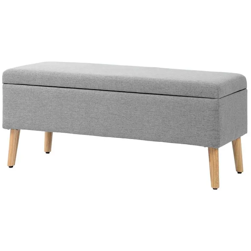 Upholstered Storage Bench, 110 cm