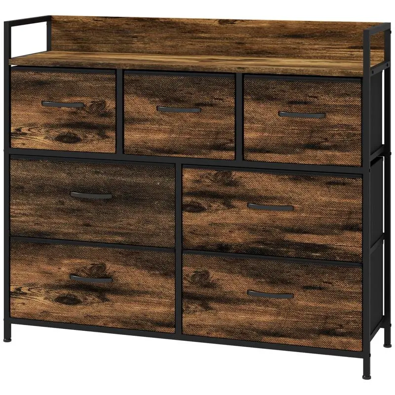 Chest of Drawers with 7 Fabric Drawers