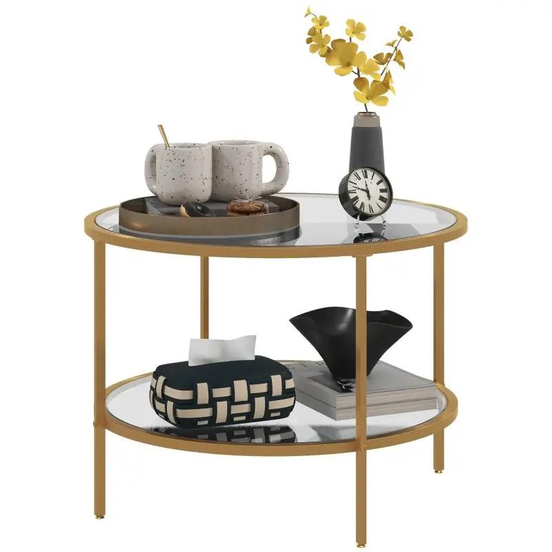Round Side Table, 2 Tier, 60 cm