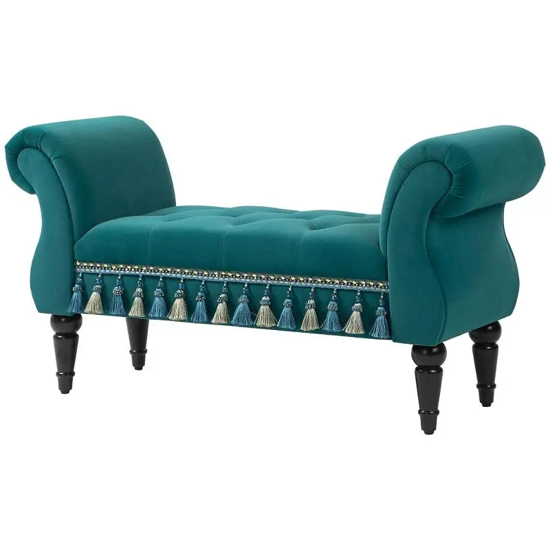 Upholstered Bench with Vintage Design