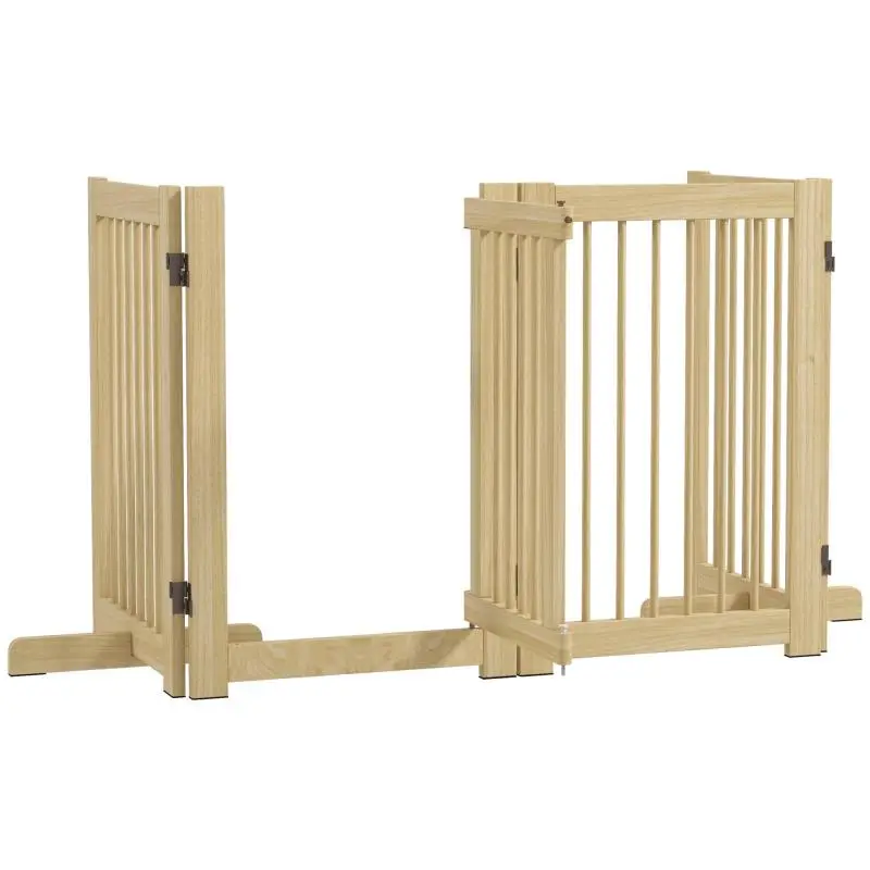 Freestanding Dog Gate, 4 Panels, 204 x 36 x 75 cm