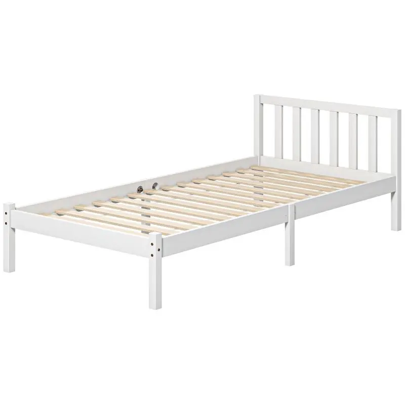 Single Bed Frame with Headboard, 208 x 96 cm
