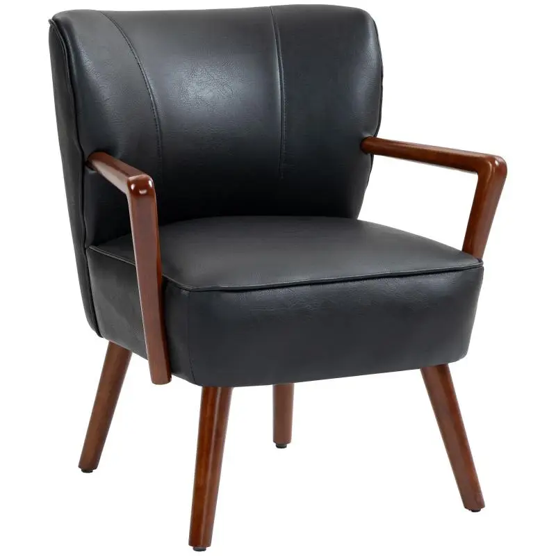 Accent Chair with Wide Seat, Black