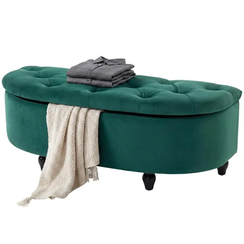 Storage Ottoman Bench, 118 x 45 x 45 cm, Dark Grey