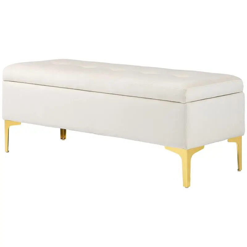 Storage Bench, 120 x 44 x 44.5 cm, Beige
