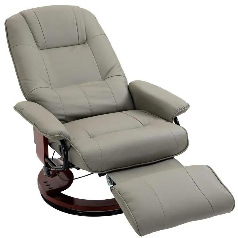 Faux Leather Recliner Chair with 360° Swivel