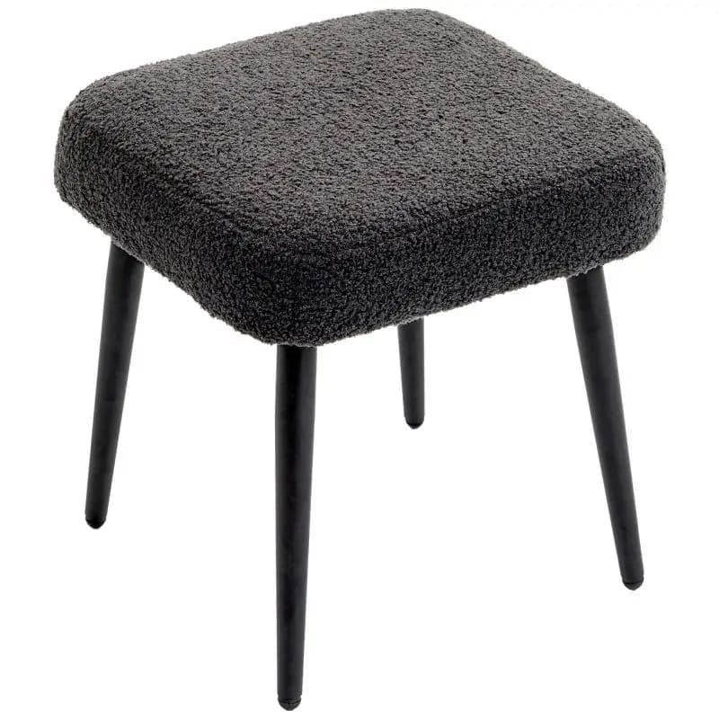 Padded Stool, 42 cm, Dark Grey