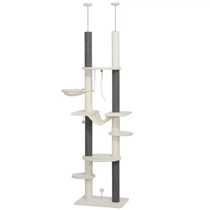 Floor-to-Ceiling Cat Tree, Adjustable 225–255 cm