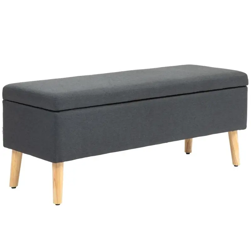 Upholstered Storage Bench, 110 cm