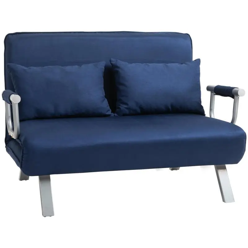 Sofa Bed with 5-Position Backrest, Navy Blue