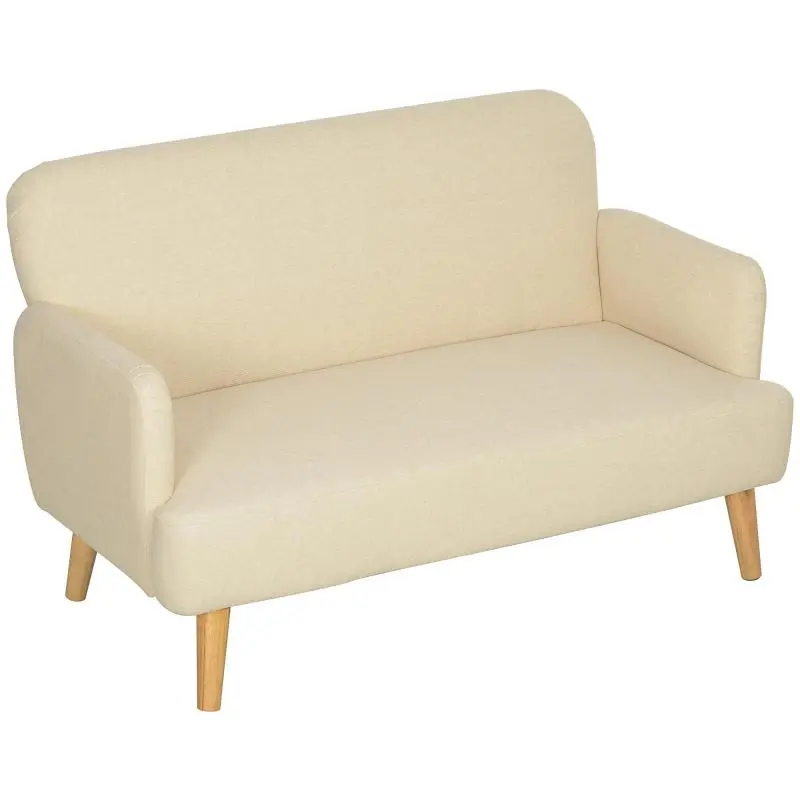 Compact Two-Seater Sofa, Cream White
