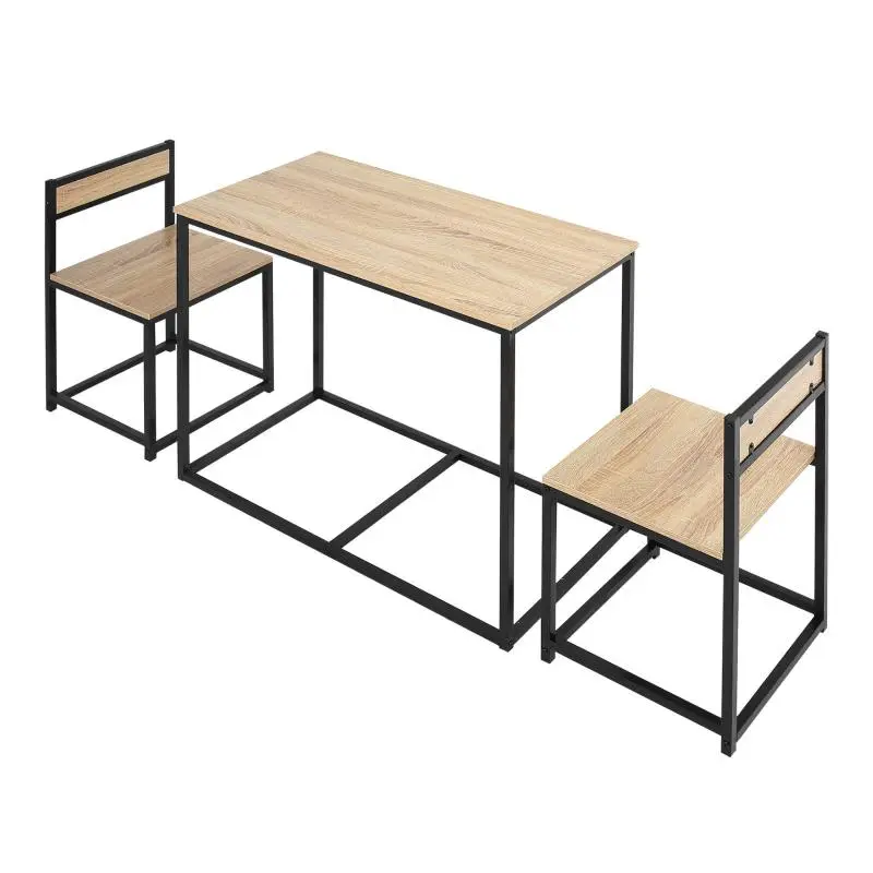 Dining Table Set with 2 Chairs, Oak Finish