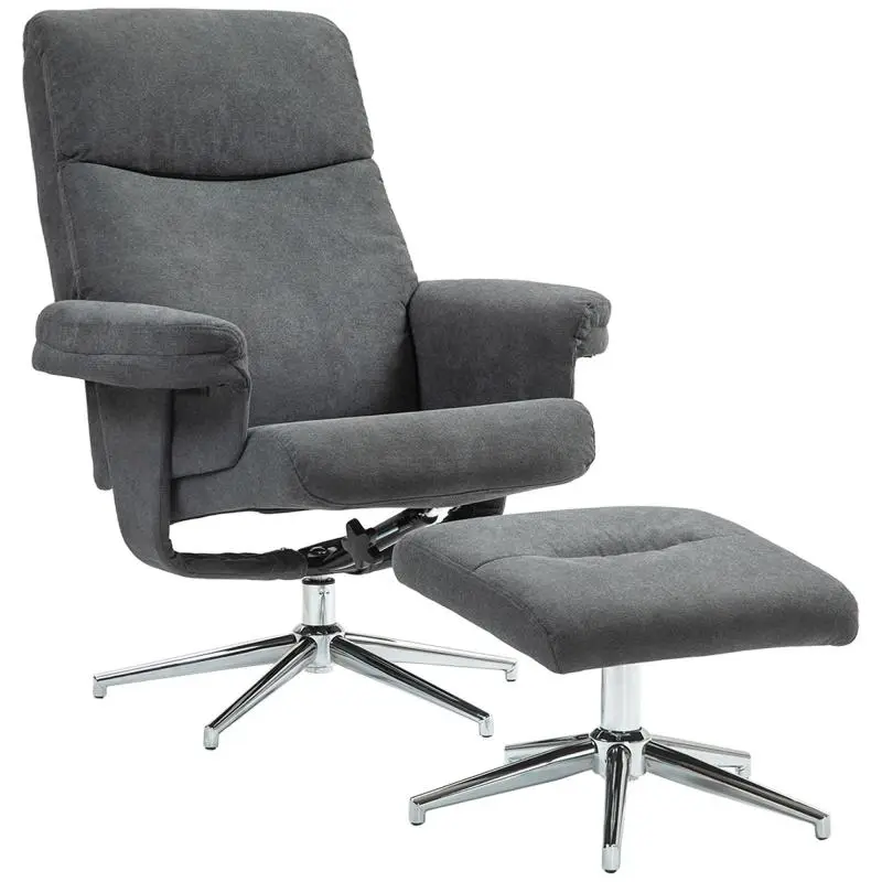 Recliner Chair with Footstool, Anthracite