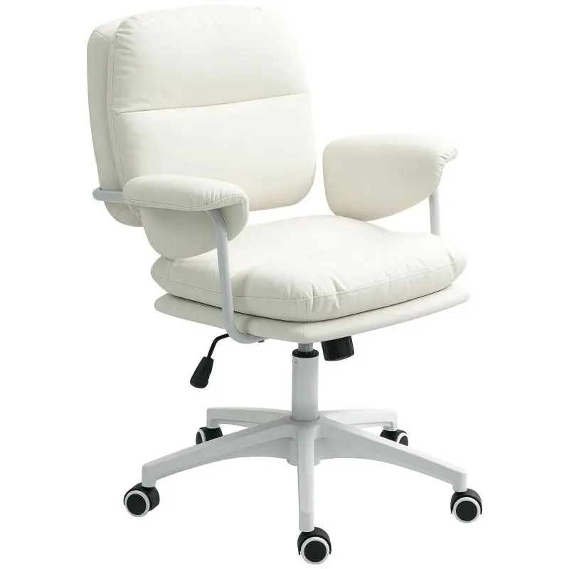 Height-Adjustable Desk Chair, White