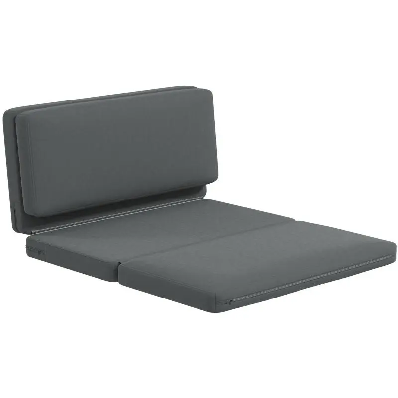 3-in-1 Foldable Lounge Chair and Guest Mattress, Dark Grey