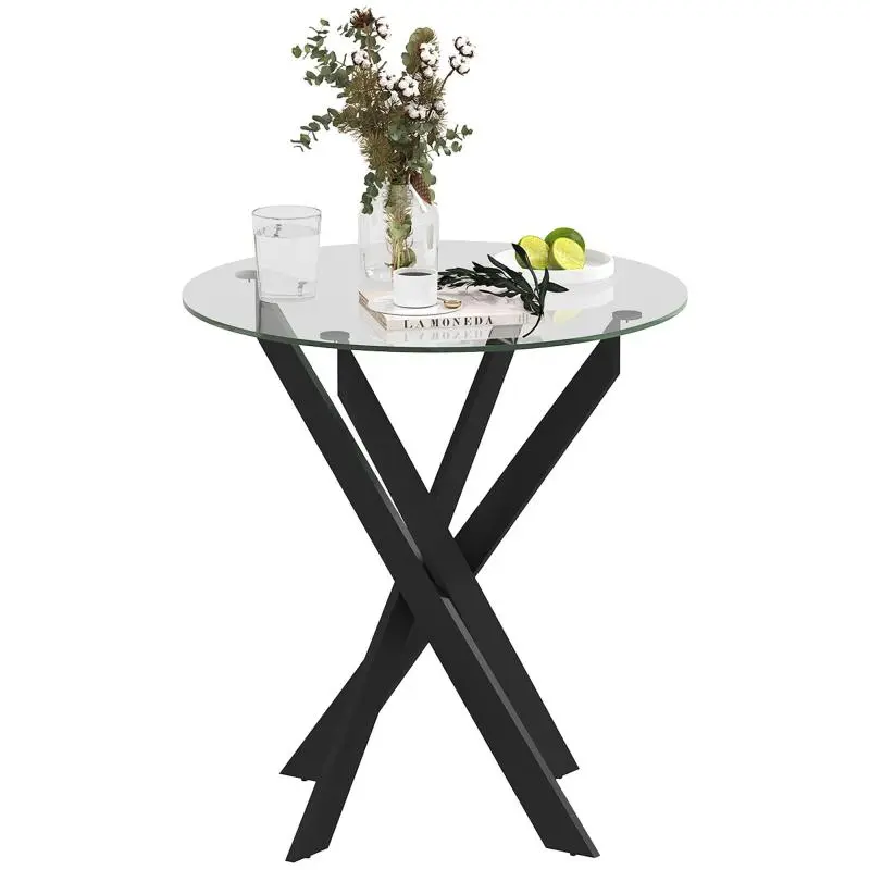 Round Glass Dining Table, 70 cm