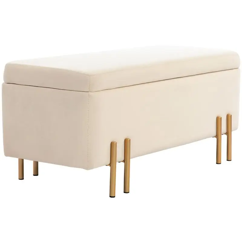 Storage Bench, 100 x 40 x 42 cm, Beige